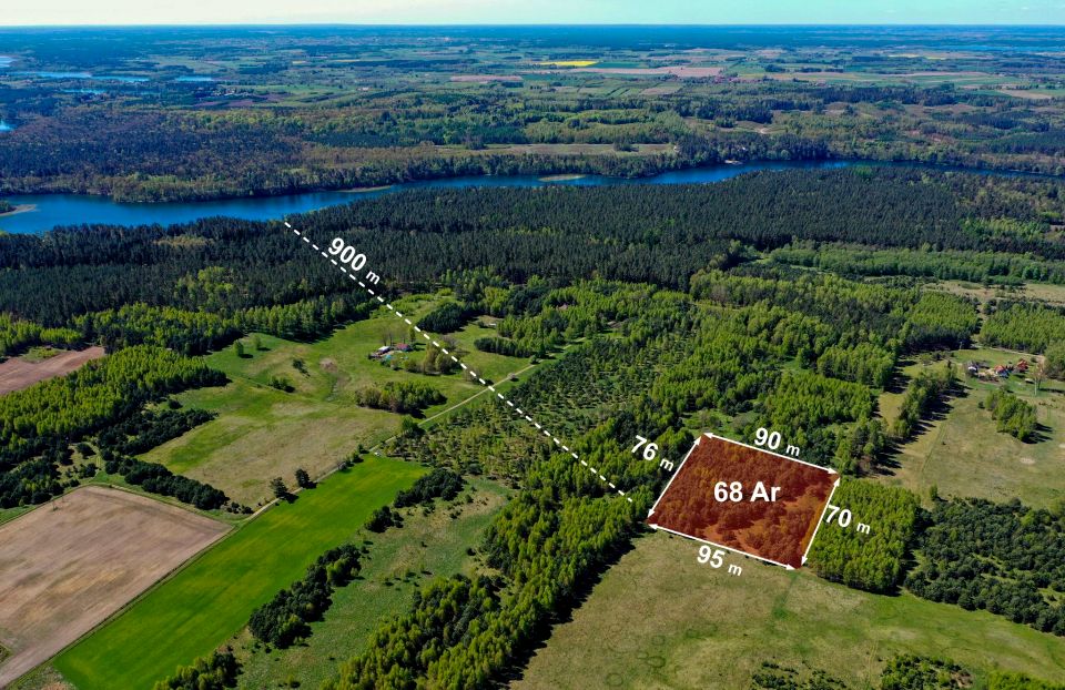 Sprzedam działkę rolno leśną 6800 m² nad rzeką Orzyny