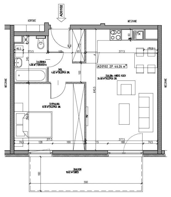 Mieszkanie apartamentowiec przy lesie