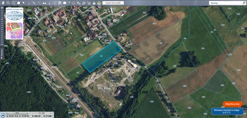 Działka rolna Rębusz