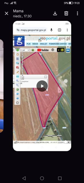 Działka rolna Dłużec