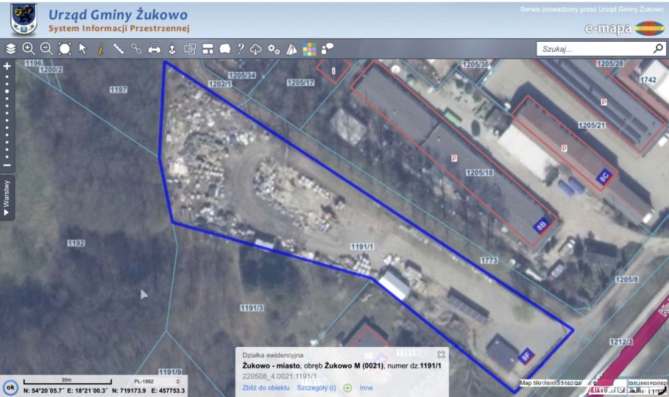 Działka usługowa Żukowo