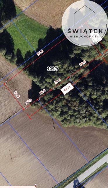 Działka rolna ZAROŚLE CIENKIE