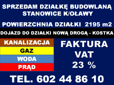 Działka budowlana Oława sprzedam
