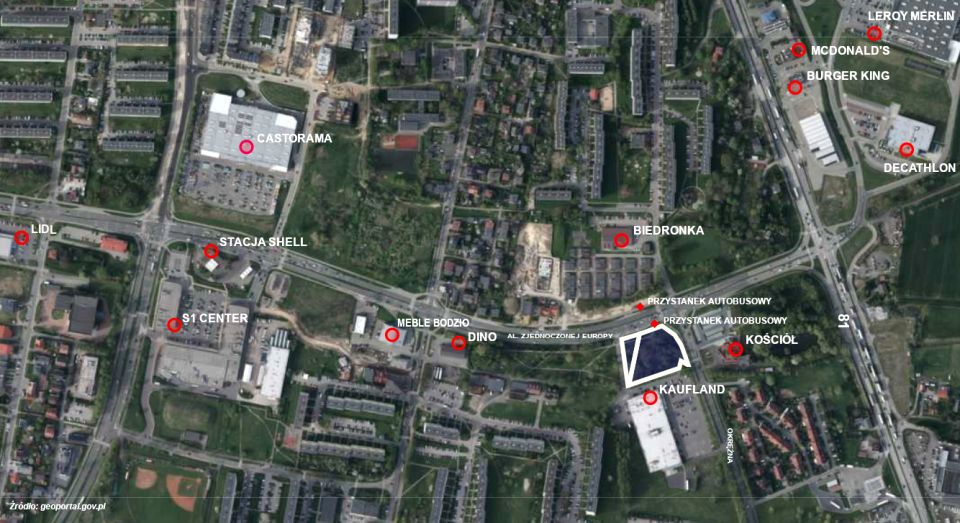 Działka usługowa Żory