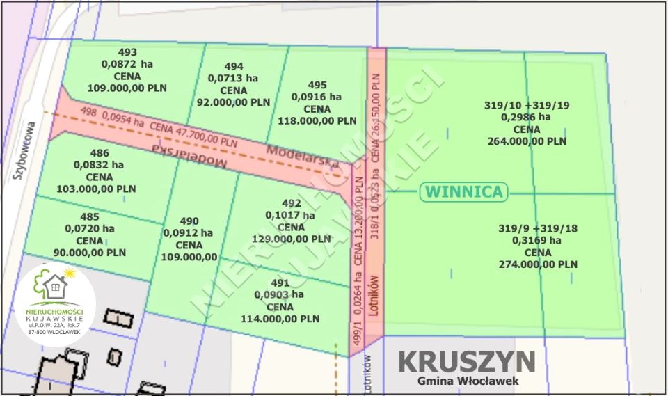 Działka budowlana Kruszyn sprzedam