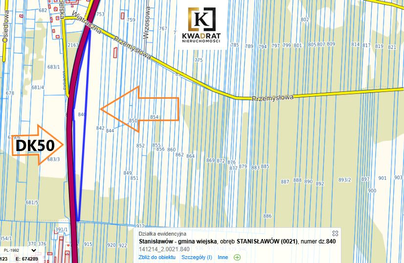Działka inwestycyjna Stanisławów