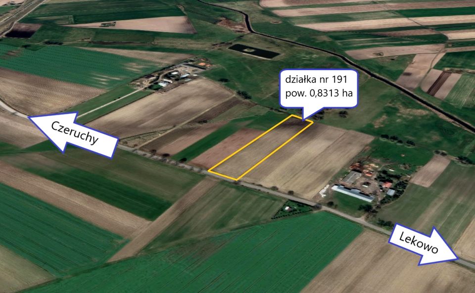 Działka rolna Pniewo-Czeruchy