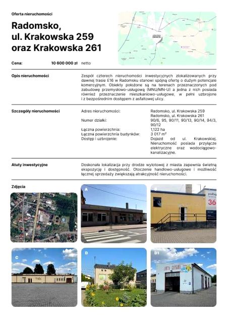 Działka inna Radomsko