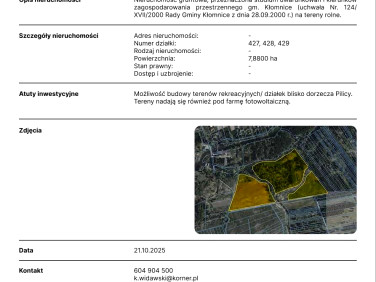 Działka inna Rzeki Małe