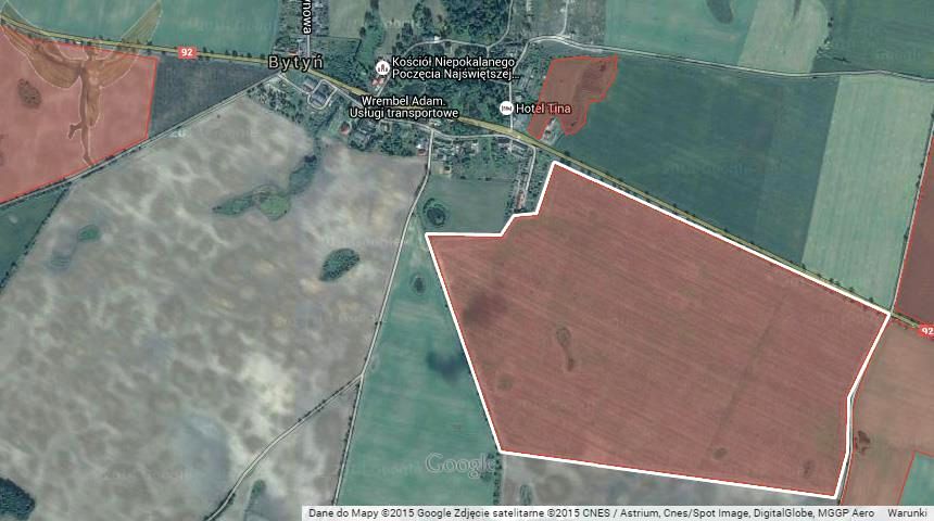 Działka inwestycyjna Bytyń