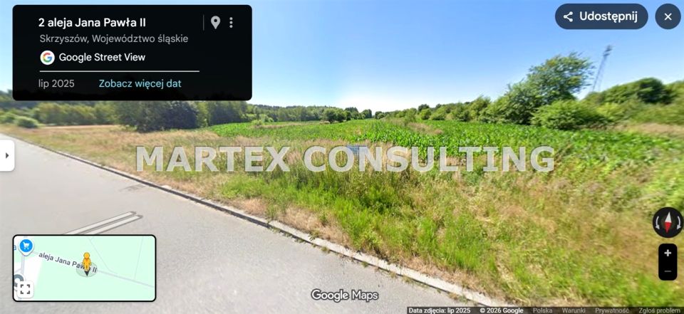 Działka inwestycyjna Skrzyszów