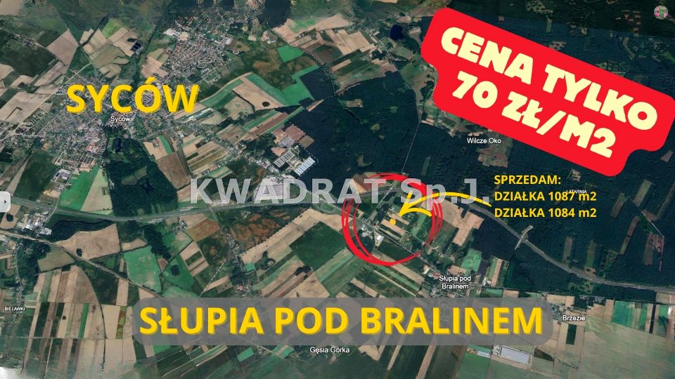Działka budowlana Słupia pod Bralinem