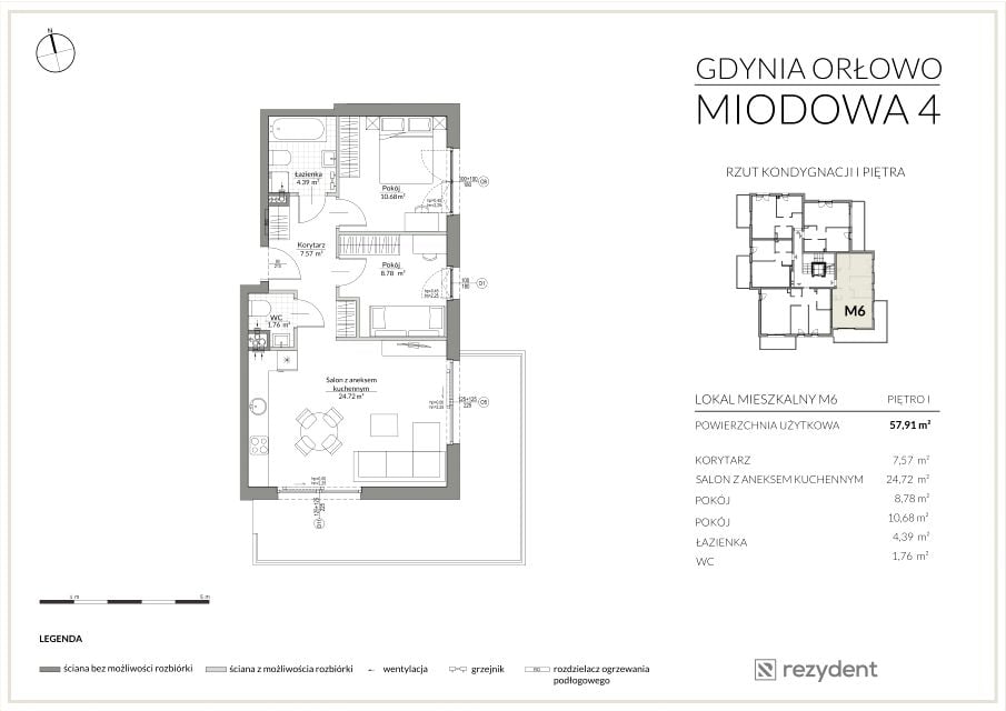 Mieszkanie Orłowo, ul. Miodowa 4