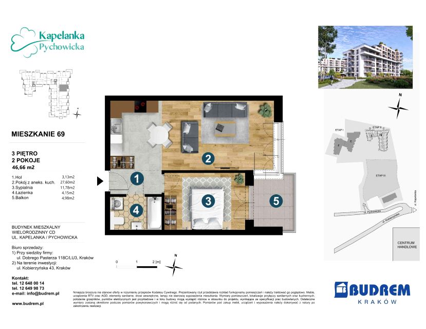 Mieszkanie Zakrzówek, ul. Pychowicka 3, 3a, 3b, 3c
