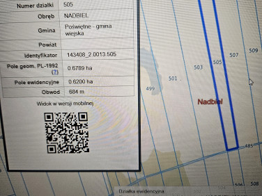 Działka rolna Nadbiel