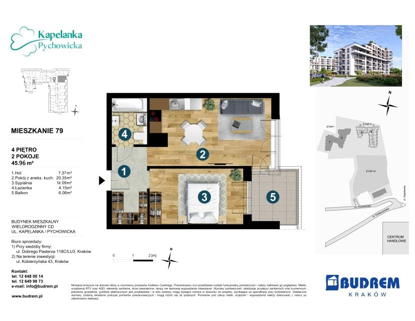 Mieszkanie Zakrzówek, ul. Pychowicka 3, 3a, 3b, 3c