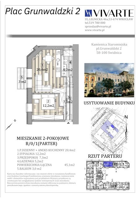Mieszkanie Centrum, pl. Plac Grunwaldzki 2