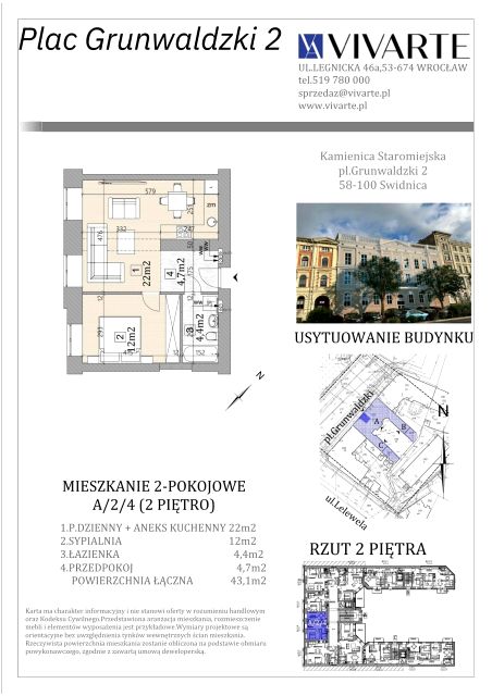 Mieszkanie Centrum, pl. Plac Grunwaldzki 2