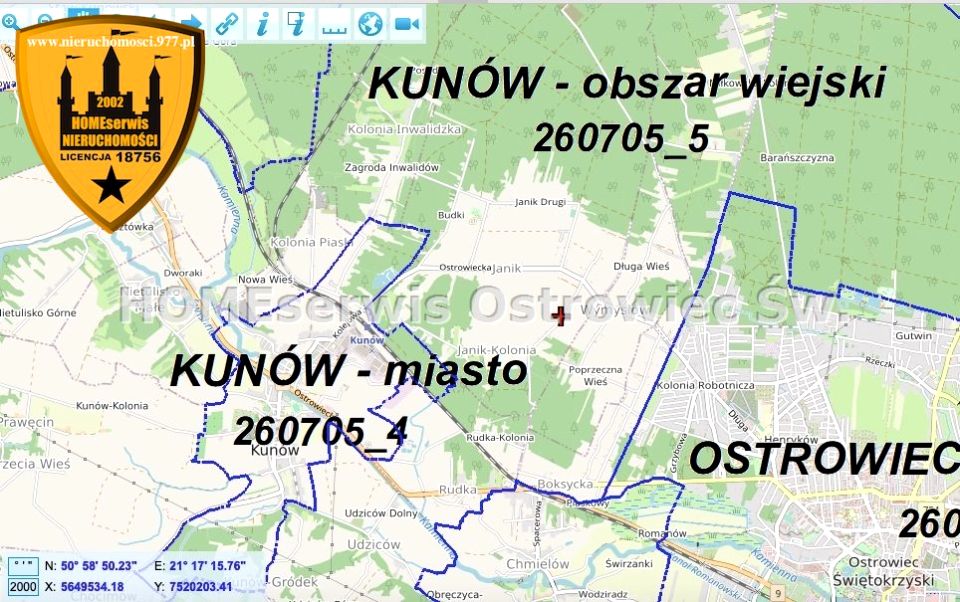 Pusta działka Kunów