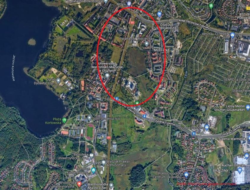 Działka usługowa Olsztyn