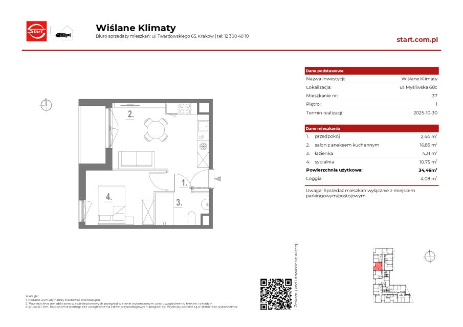 Mieszkanie Płaszów, ul. Myśliwska 68C