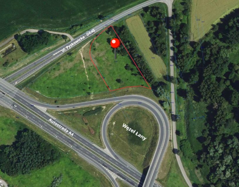 Działka usługowa Łany