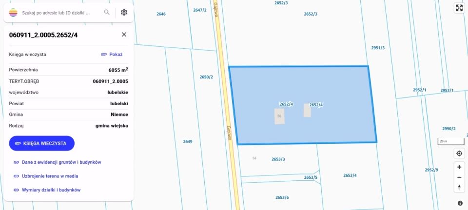 Działka budowlana Dys