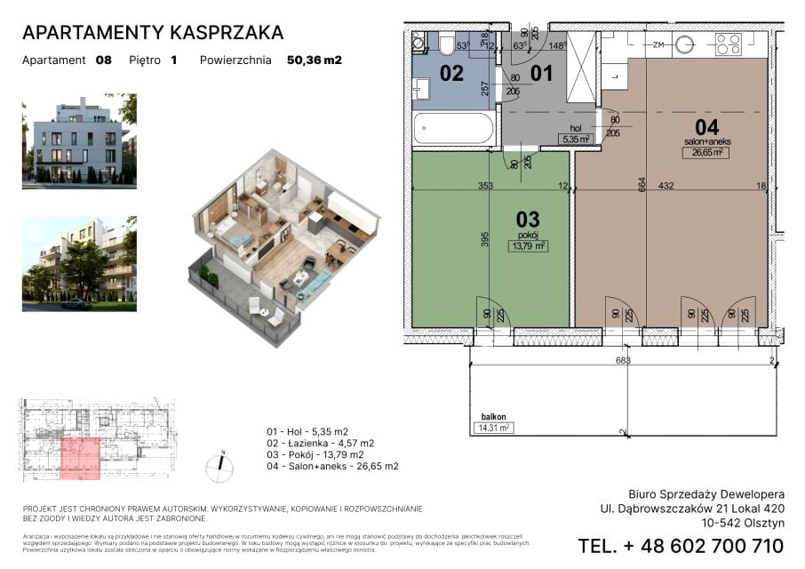 Mieszkanie Kościuszki, ul. Kasprzaka 1