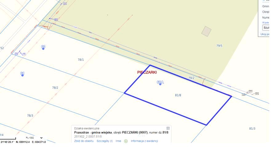 Działka budowlana Pieczarki