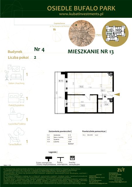Mieszkanie Grabówka, ul. Kaspra del Bufalo