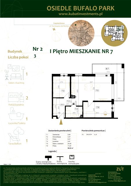 Mieszkanie Grabówka, ul. Kaspra del Bufalo