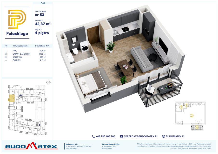 Mieszkanie Śródmieście, ul. Kazimierza Pułaskiego 31b