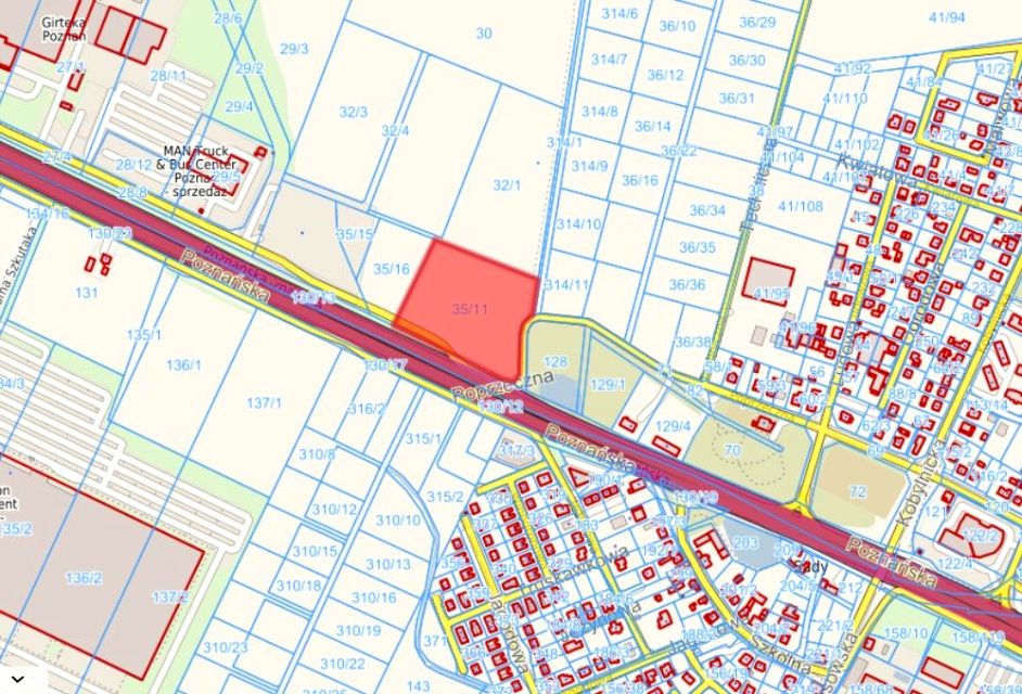 Działka inwestycyjna Sady