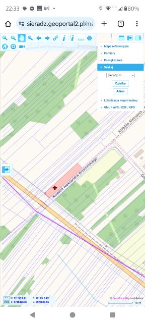 Działka inwestycyjna Sieradz