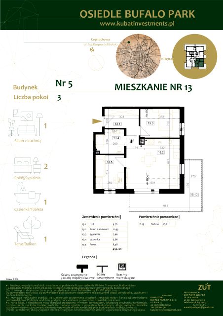 Mieszkanie Grabówka, ul. Kaspra del Bufalo