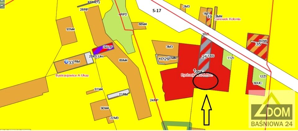 Działka usługowa Bystrzejowice Pierwsze