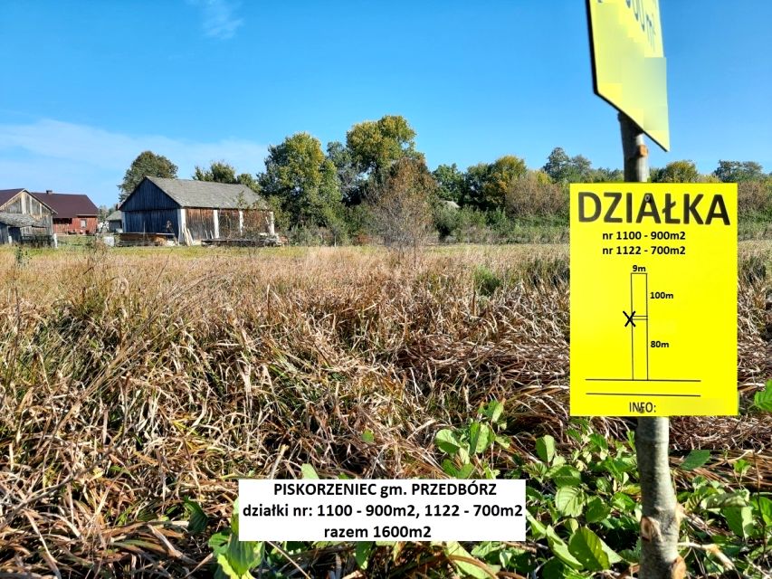 Działka rolna Piskorzeniec