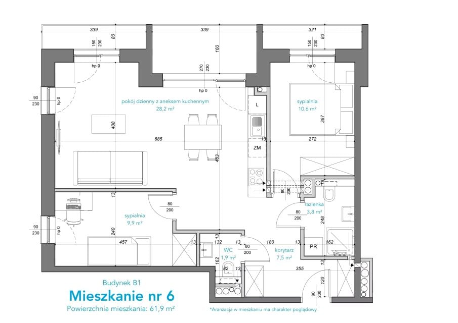 Mieszkanie Krzęczków - Łychów, ul. Brzeźnicka 55R