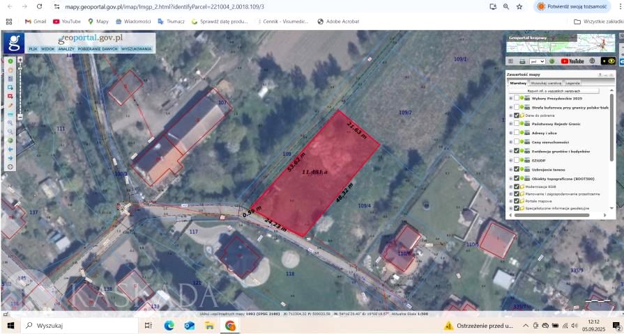 Pusta działka Tujsk