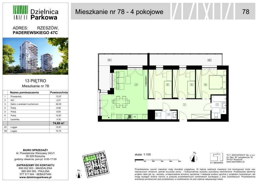 Mieszkanie Parkowa, ul. Ignacego Paderewskiego 51