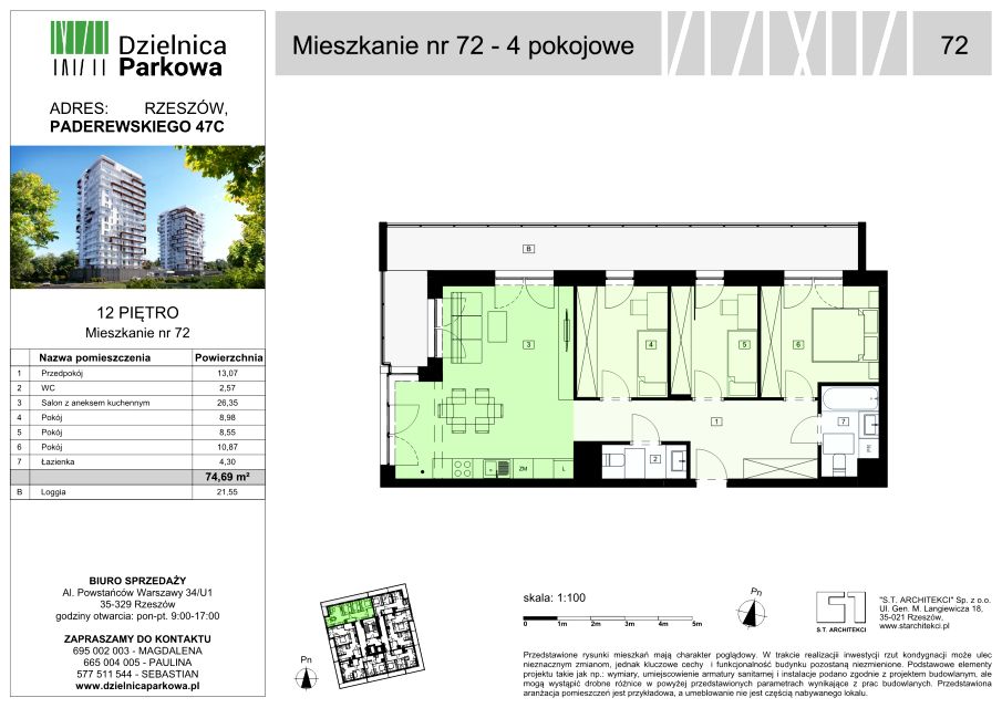Mieszkanie Parkowa, ul. Ignacego Paderewskiego 51