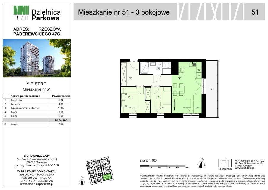 Mieszkanie Parkowa, ul. Ignacego Paderewskiego 51