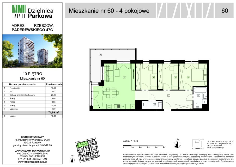 Mieszkanie Parkowa, ul. Ignacego Paderewskiego 51