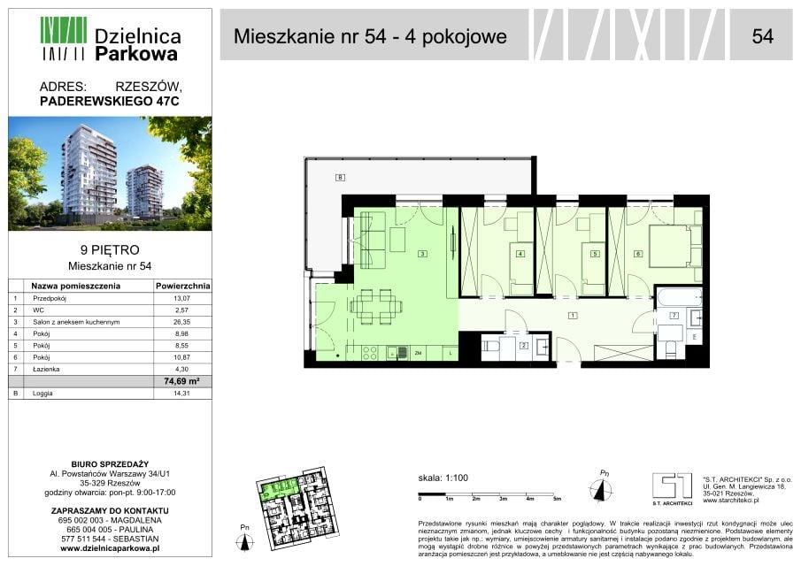 Mieszkanie Parkowa, ul. Ignacego Paderewskiego 51