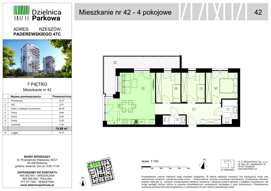 Mieszkanie Parkowa, ul. Ignacego Paderewskiego 51