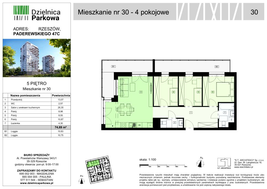 Mieszkanie Parkowa, ul. Ignacego Paderewskiego 51