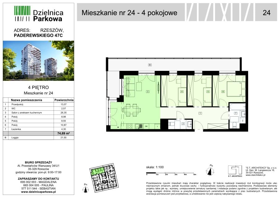 Mieszkanie Parkowa, ul. Ignacego Paderewskiego 51