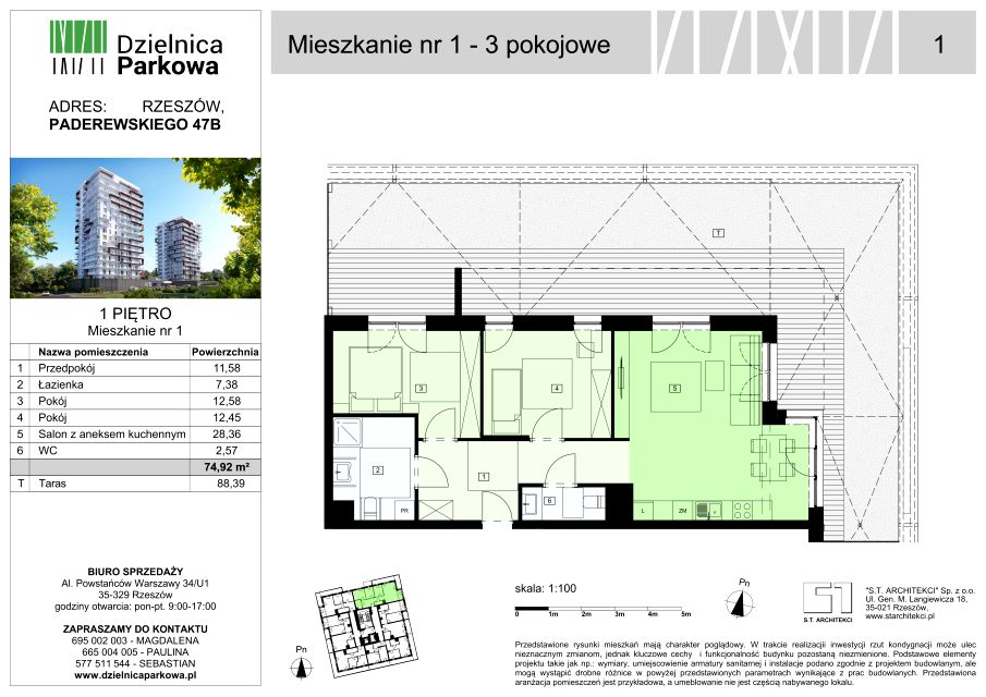 Mieszkanie Parkowa, ul. Ignacego Paderewskiego 51