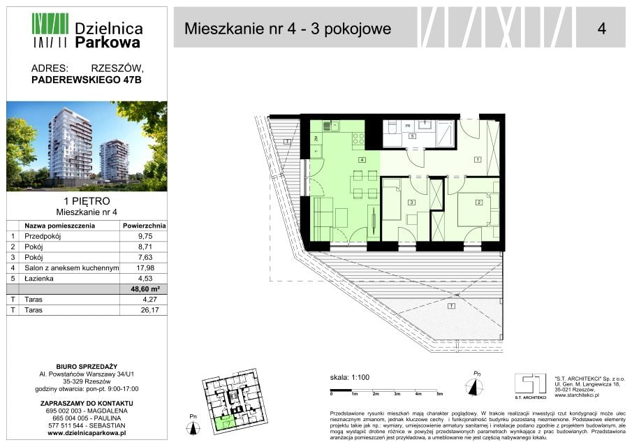 Mieszkanie Parkowa, ul. Ignacego Paderewskiego 51