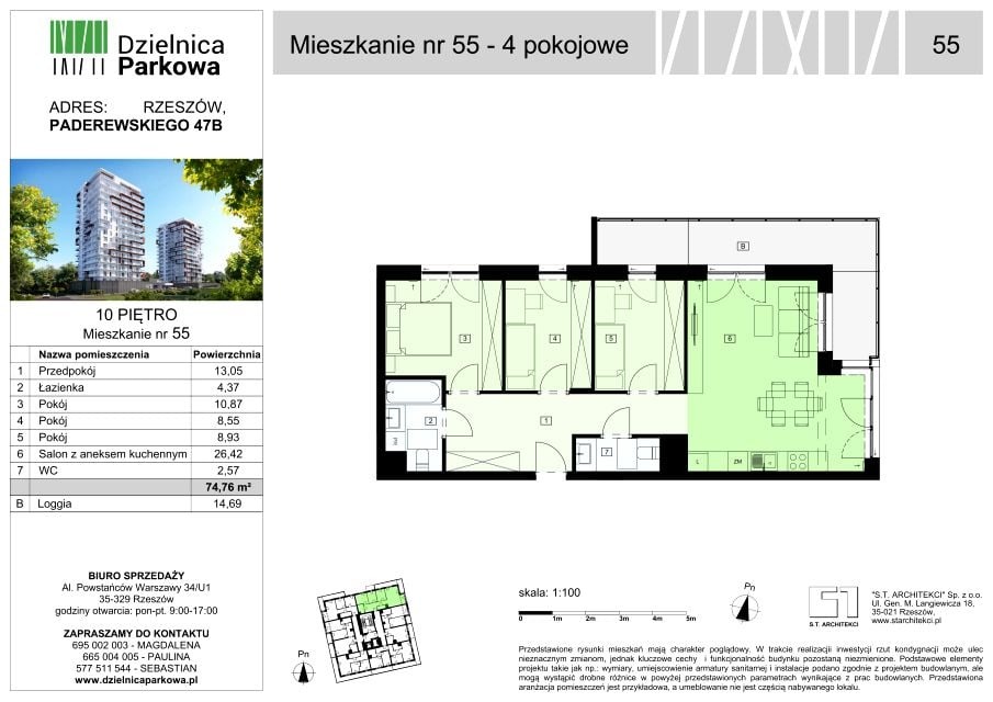 Mieszkanie Parkowa, ul. Ignacego Paderewskiego 51